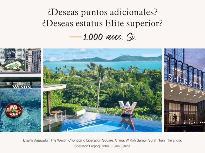 Viaje mejor en el 2024 con la nueva promoción global de Marriott Bonvoy®, ascienda rápidamente a la categoría Elite mientras explora más de 30 marcas hoteleras en todo el mundo
