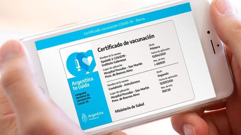 Argentina lanza la Credencial Internacional de Vacunación Digital