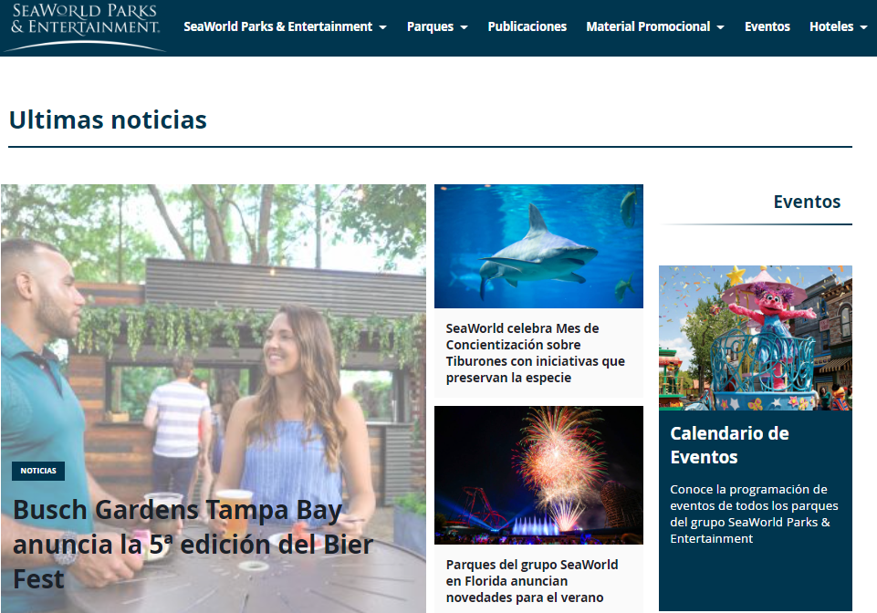 SeaWorld Parks & Entertainment lanza portal para el mercado latino