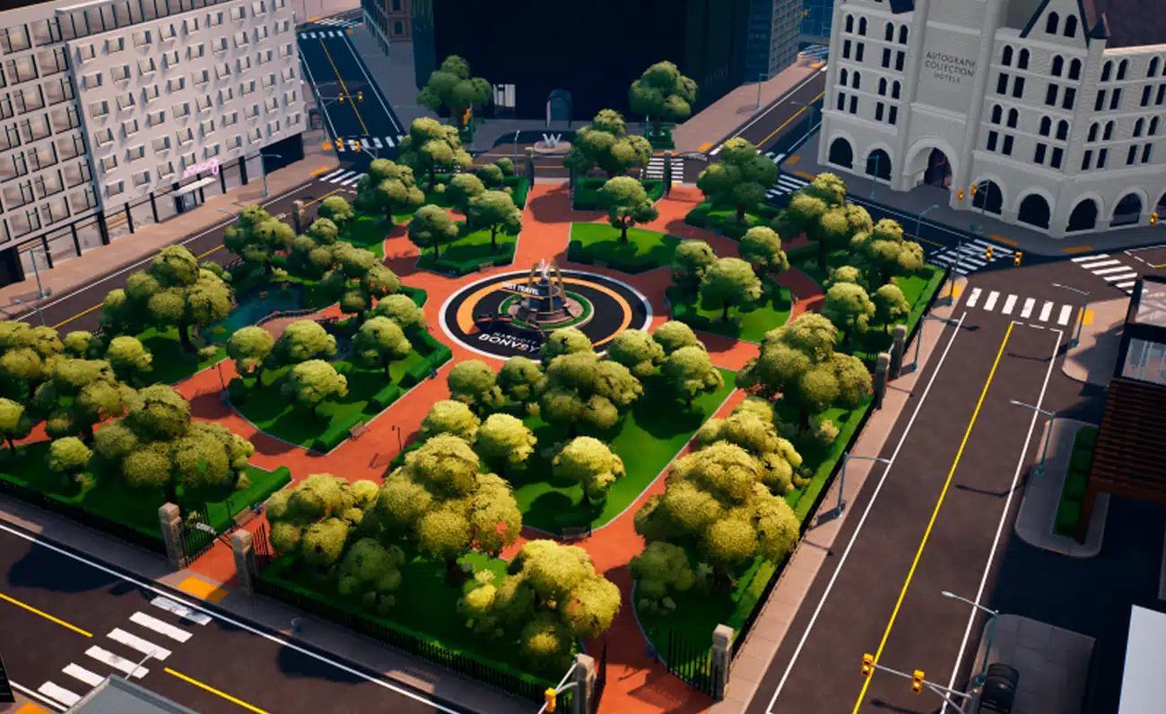 Marriott Bonvoy estrena ciudad virtual en Fortnite con el nuevo logo “Marriott Bonvoy Land”