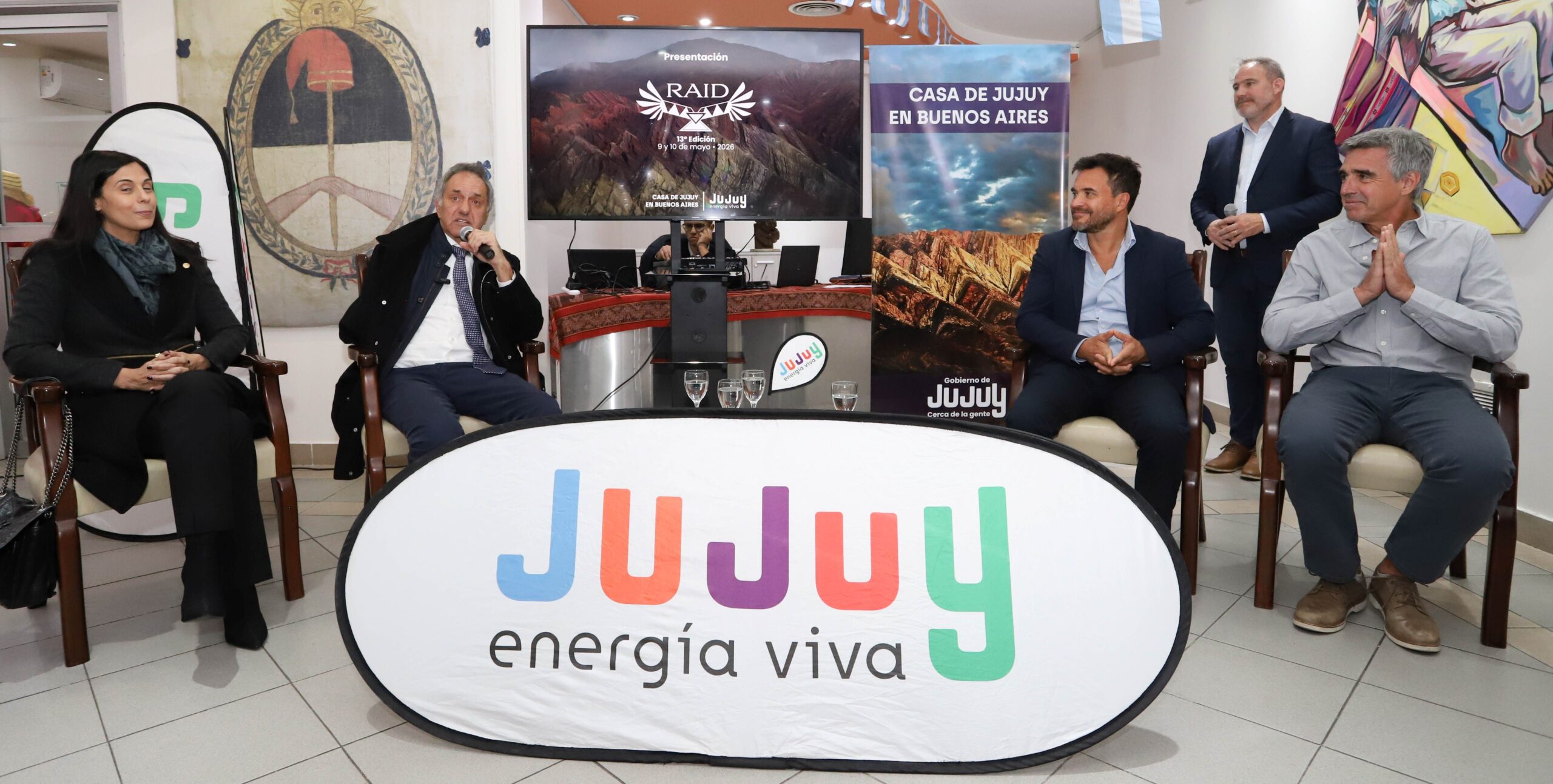 Scioli en la presentación del Raid de los Andes
