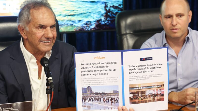 Scioli: “La dimos vuelta. Hoy cada vez más turistas llegan a la Argentina”